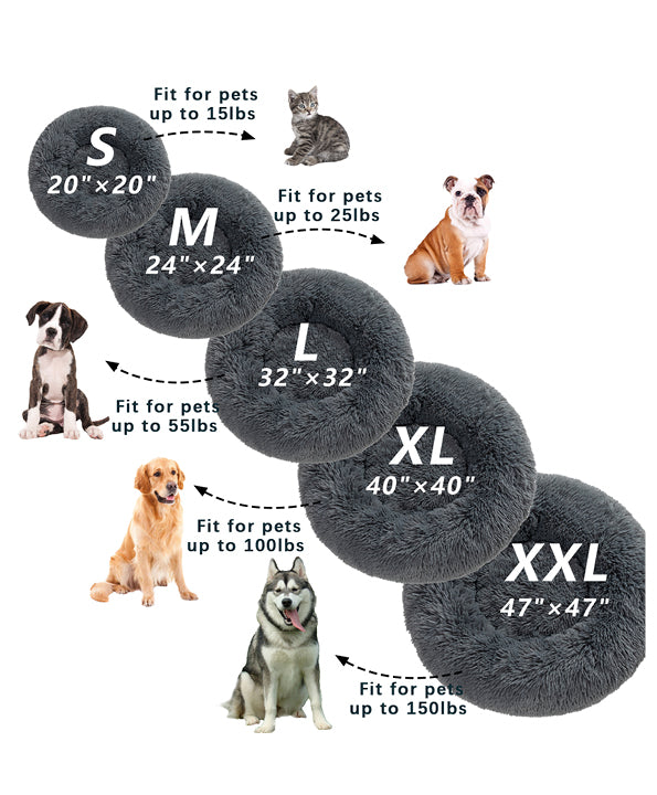 Donut cozy calming dog bed for all size of dog 40cm-120cm