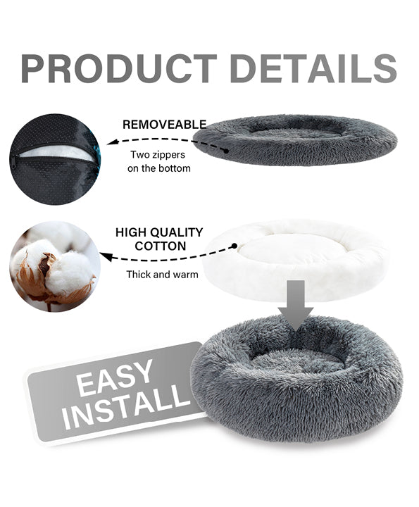 Donut cozy calming dog bed for all size of dog 40cm-120cm